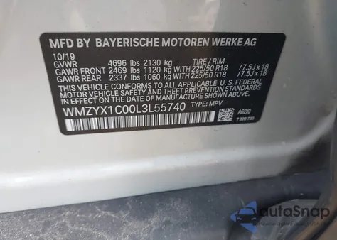 2020 Mini Countryman Cooper S из США, поврежденный, VIN WMZYX1C00L3L55740